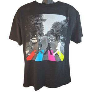 The Beatles Abbey Road Graphic Unisex T-Shirt XL Black Crew Neck